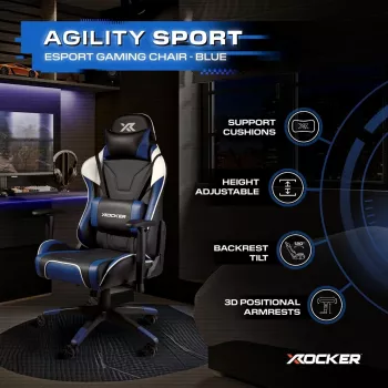 X Rocker Agility eSports sedia da gaming blu/nero