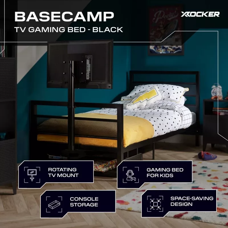 XROCKER letto singolo gaming nero