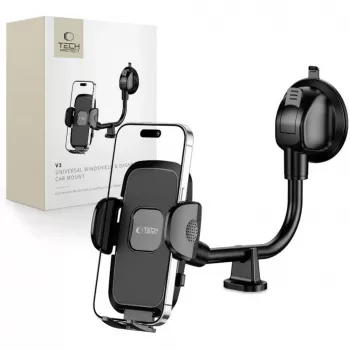 TECH-PROTECT V3 supporto universale per auto a braccio lungo per parabrezza e cruscotto nero