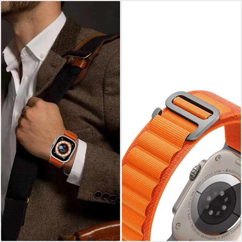 Tech-Protect Nylon Pro Sport Loop per Apple Watch 4 / 5 / 6 / 7 / 8 / SE / Ultra (42 / 44 / 45 / 49mm) arancione