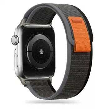 TECH-PROTECT Cinturino in Nylon per Apple Watch 4 / 5 / 6 / 7 / 8 / SE / Ultra (42 / 44 / 45 / 49 mm) nero/arancione