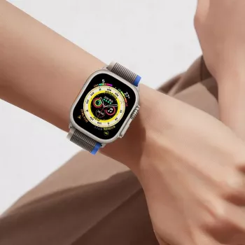 TECH-PROTECT Cinturino in Nylon per Apple Watch 4 / 5 / 6 / 7 / 8 / SE / Ultra (42 / 44 / 45 / 49 mm) nero/arancione