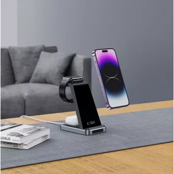 Tech-Protect QI15W-A26 stazione di ricarica wireless 3IN1 nera