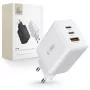 TECH-PROTECT C65W Alimentatore da Rete 3 Porte PD 65W / QC3.0 bianco