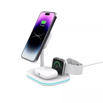 TECH-PROTECT QI15W-A27 caricabatterie wireless magnetico MagSafe 3IN1 bianco