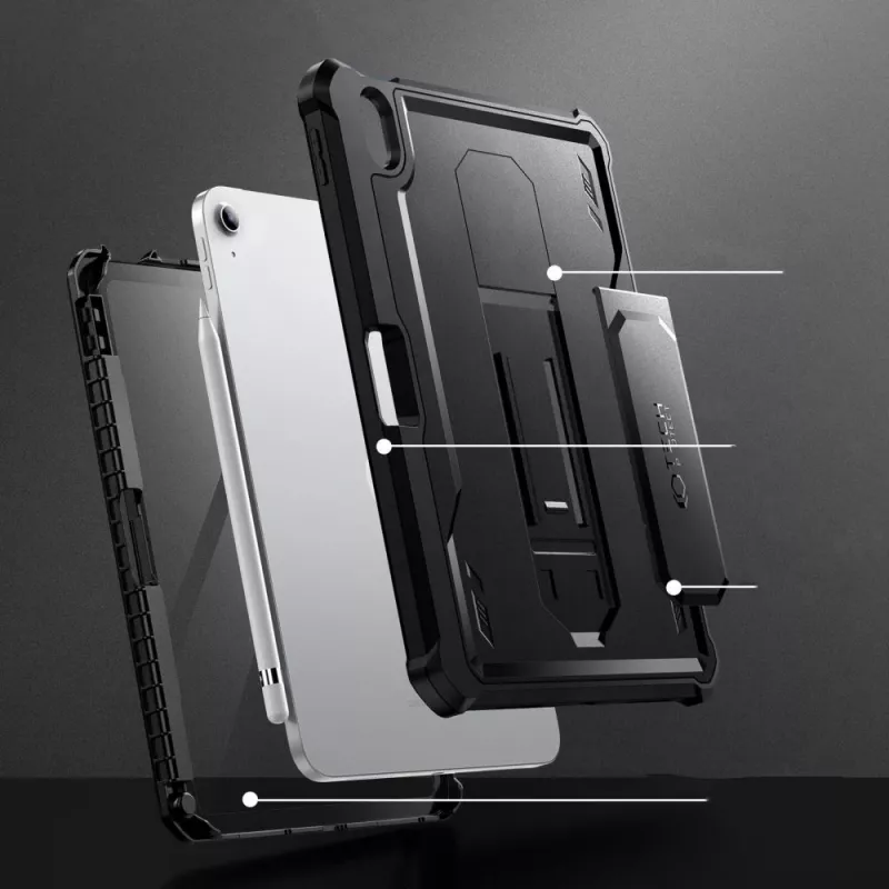 Tech-Protect Kevlar Pro custodia per iPad 10.9 (10th Gen, 2022) / iPad 11 (2025), nero