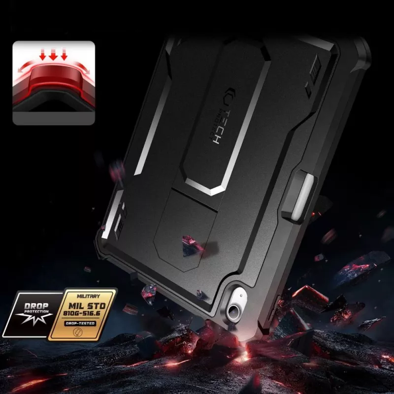Tech-Protect Kevlar Pro custodia per iPad 10.9 (10th Gen, 2022) / iPad 11 (2025), nero