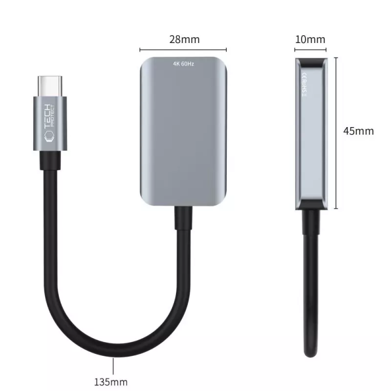 TECH-PROTECT ULTRABOOST Adattatore USB-C a HDMI 4K 60Hz nero