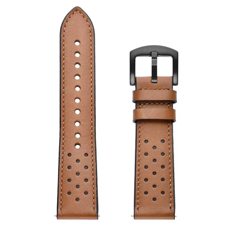 TECH-PROTECT cinturino in pelle per Samsung Galaxy Watch 4 / 5 / 5 Pro (40 / 42 / 44 / 45 / 46 mm) marrone