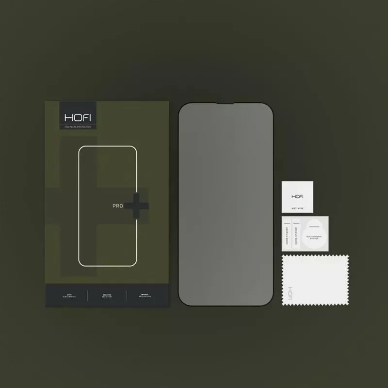 HOFI Glass Pro+ pellicola protettiva in vetro temperato per Apple iPhone 13 / 13 Pro / 14, nero