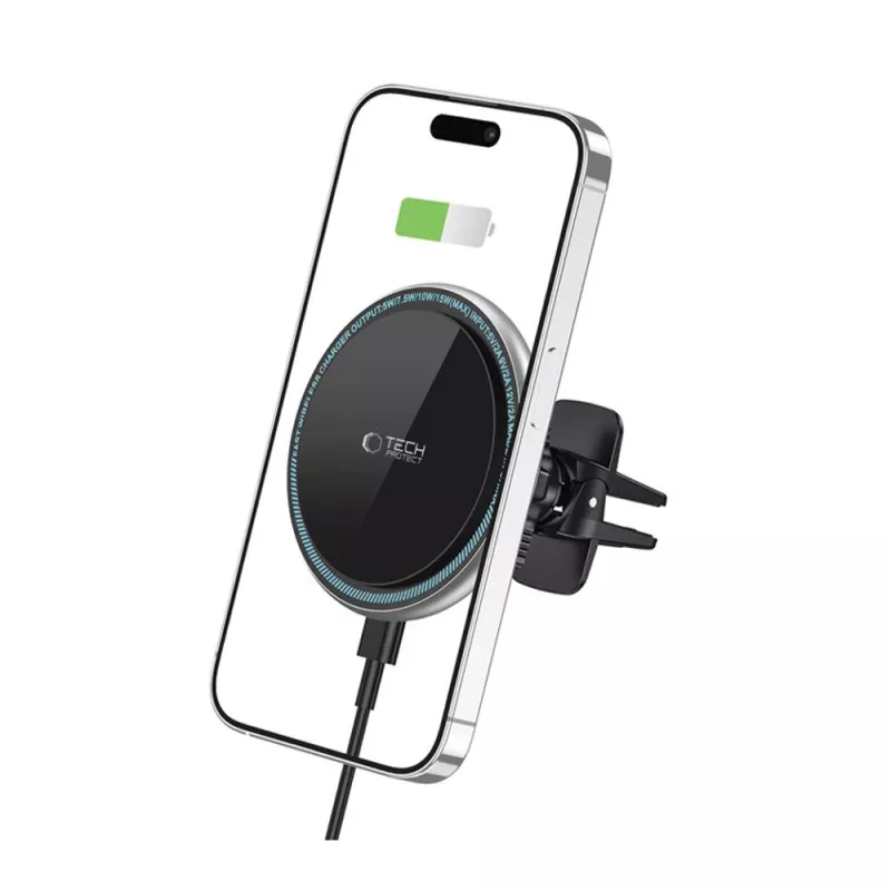 TECH-PROTECT A2 supporto auto magnetico MagSafe per bocchetta di aerazione con caricatore wireless 15W nero