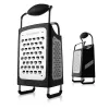 Microplane grattugia a cassa a 4 lati fine/extra grossa/nastro/tagliente nera