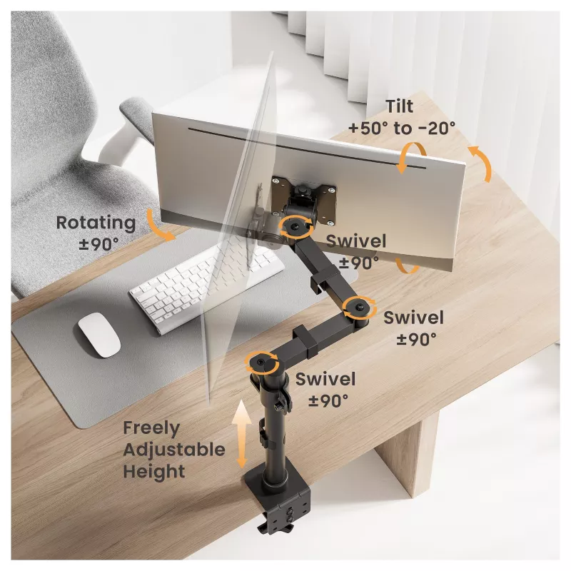 Supporto da tavolo Equip 17-32/1TFT regolabile in altezza 360° 20 kg nero
