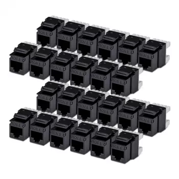 StarTech.com Cat6 Keystone Jack confezione da 24 connettore maschio Ethernet RJ45 Keystone UTP Cat6 presa a muro 180 gradi 110 Punch Down Nero