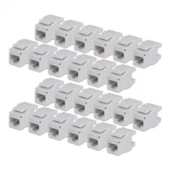 StarTech.com Cat6 Keystone Jack confezione da 24, connettore femmina Ethernet RJ45, presa a muro UTP Cat6, 180 gradi 110 Punch Down, Bianco
