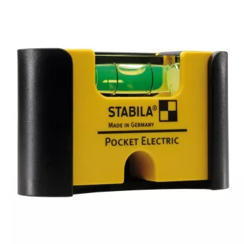 STABILA Type 81 S Pocket Electric livella, 7 cm, gialla, precisione 1,0 mm/m, con magnete e clip da cintura
