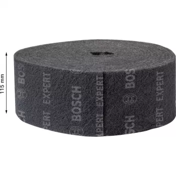 Bosch Expert N880 Ultra-Fine S rotolo abrasivo in tessuto non tessuto, 115mm x 10m, grigio, per levigatura a mano
