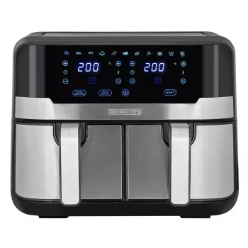 HEINRICH'S HFR 8214 Friggitrice ad aria doppia 2 x 4,5 L = 9,0 L 1300-2400 W Nero-Argento