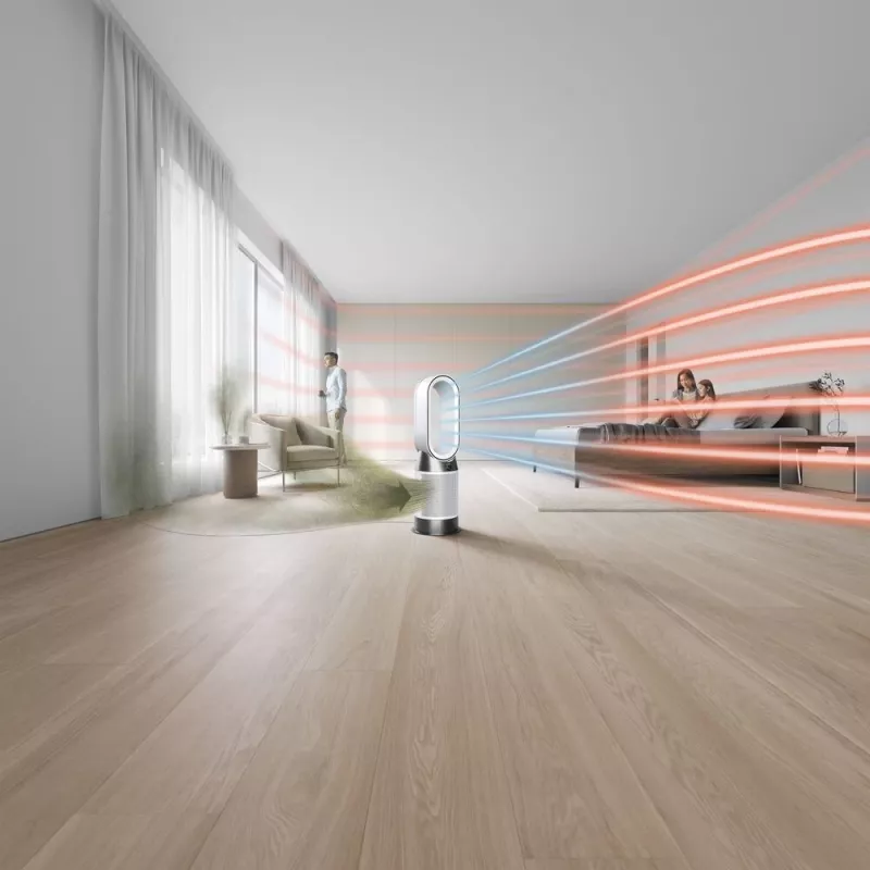 Dyson Purifier Hot+Cool HP1 Purificatore d'aria, termoventilatore e ventilatore, 27 m², 61,4 dB, Bianco/Oro