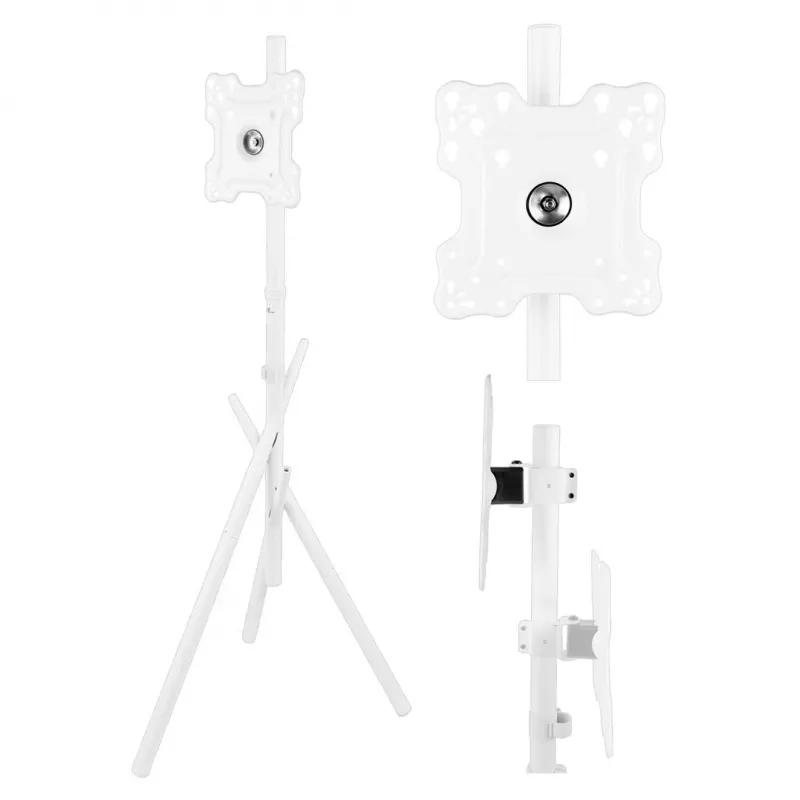 Maclean supporto/stand da terra per TV, 27-55 pollici, VESA max 200x200, max 60 kg, bianco, MC-181 W