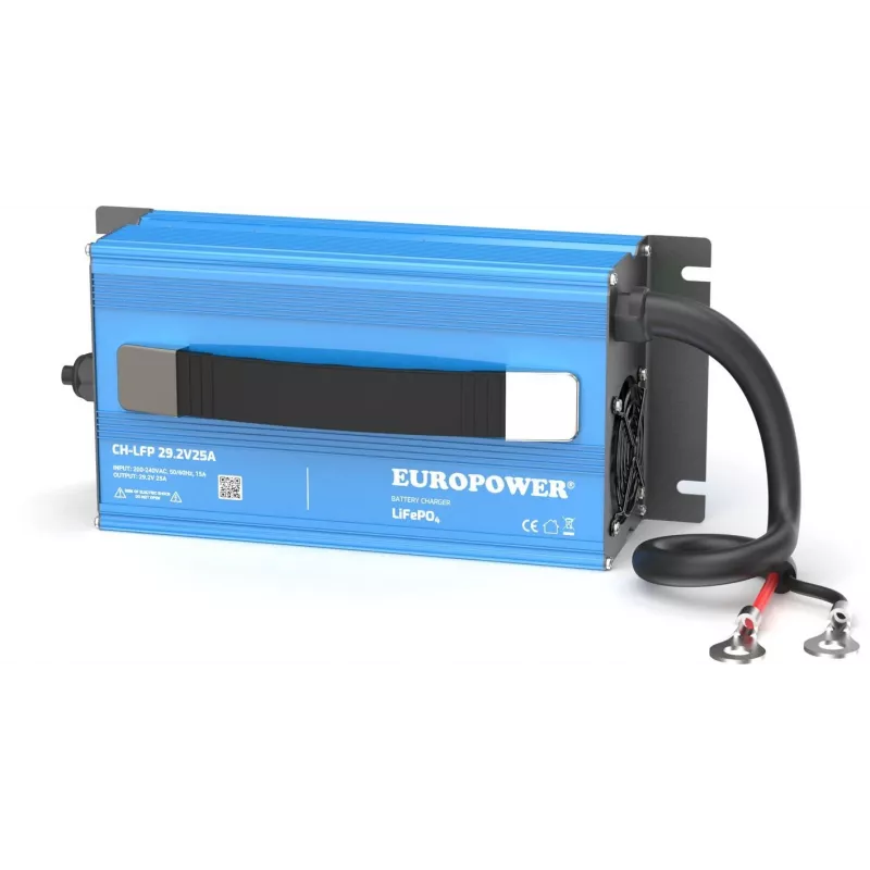 EUROPOWER CH-LFP/24/25 caricabatterie LiFePO4 29,2V 25A terminali a occhiello M8