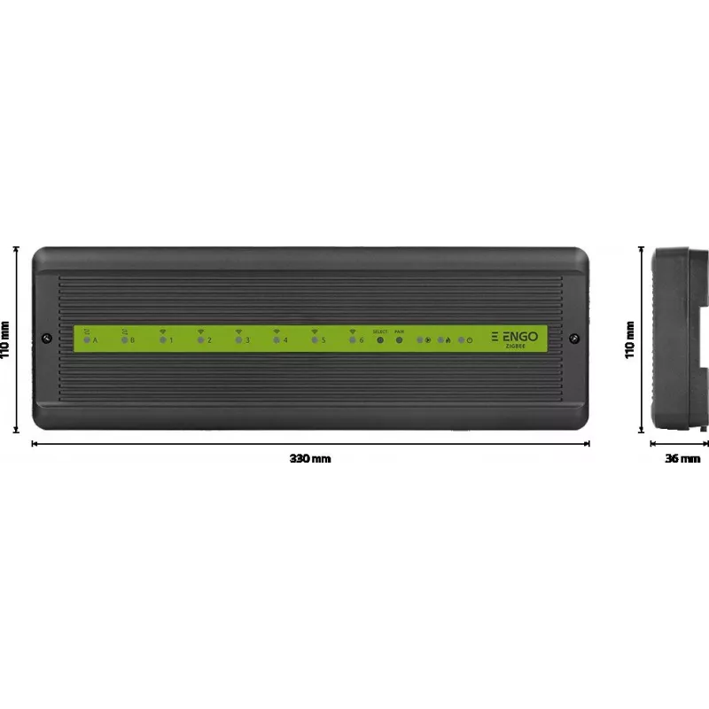 ENGO Controls ECB62-ZB unità centrale smart home, 6 zone radio + 2 cablate, 230V