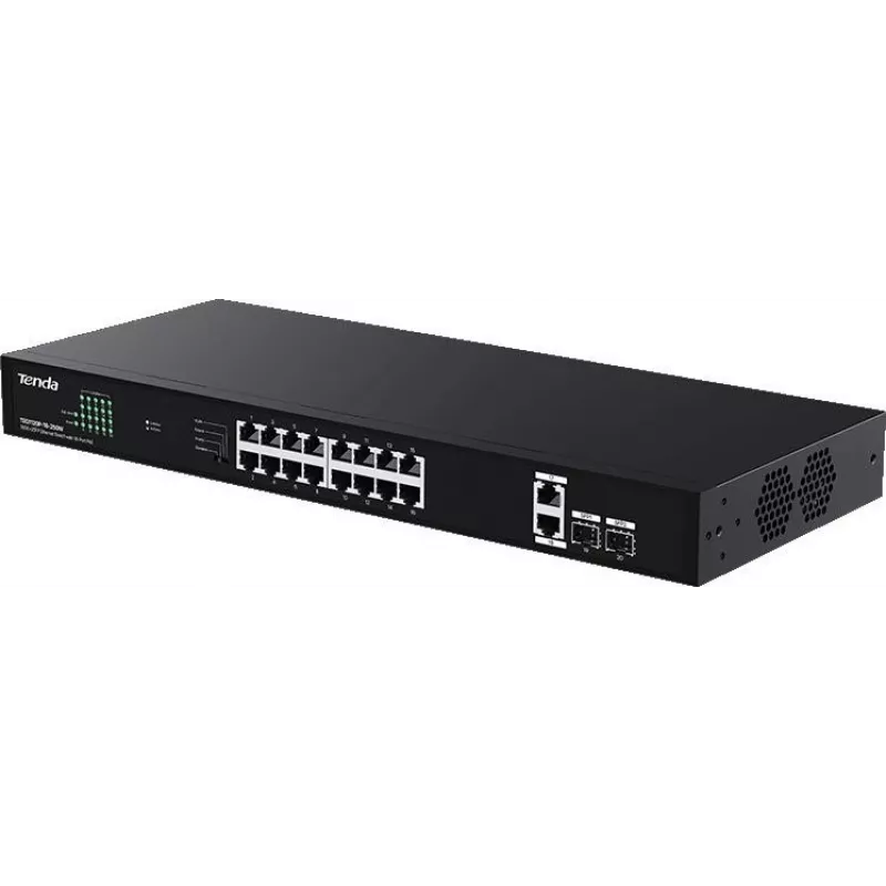 Tenda TEG1120P-16-250W switch PoE+ unmanaged 18 porte Gigabit 2 SFP 250W