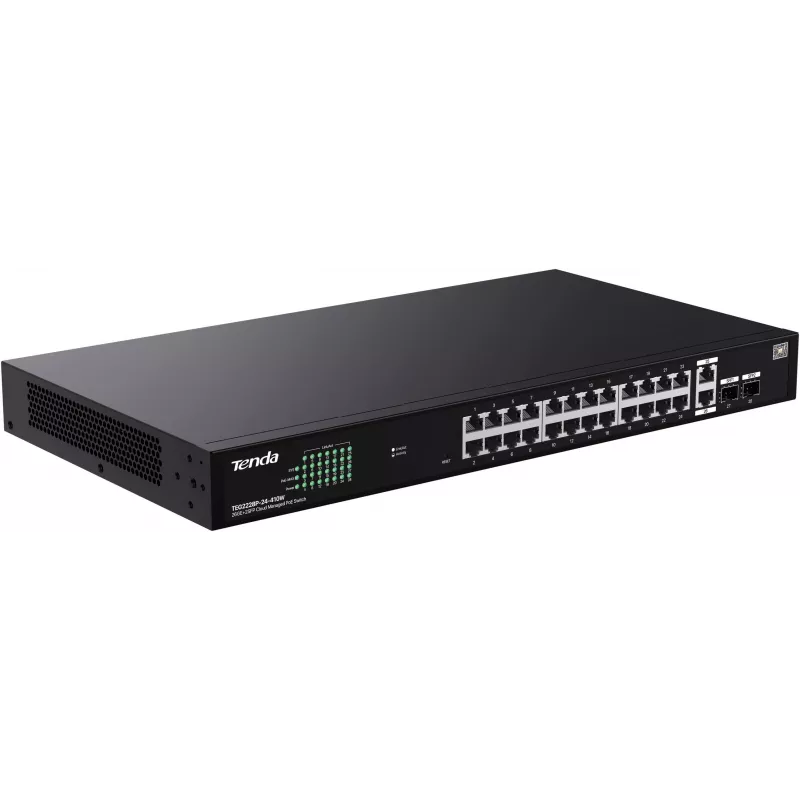 Tenda TEG2228P-24-410W switch PoE+ managed 26x Gigabit Ethernet + 2x SFP, 410W
