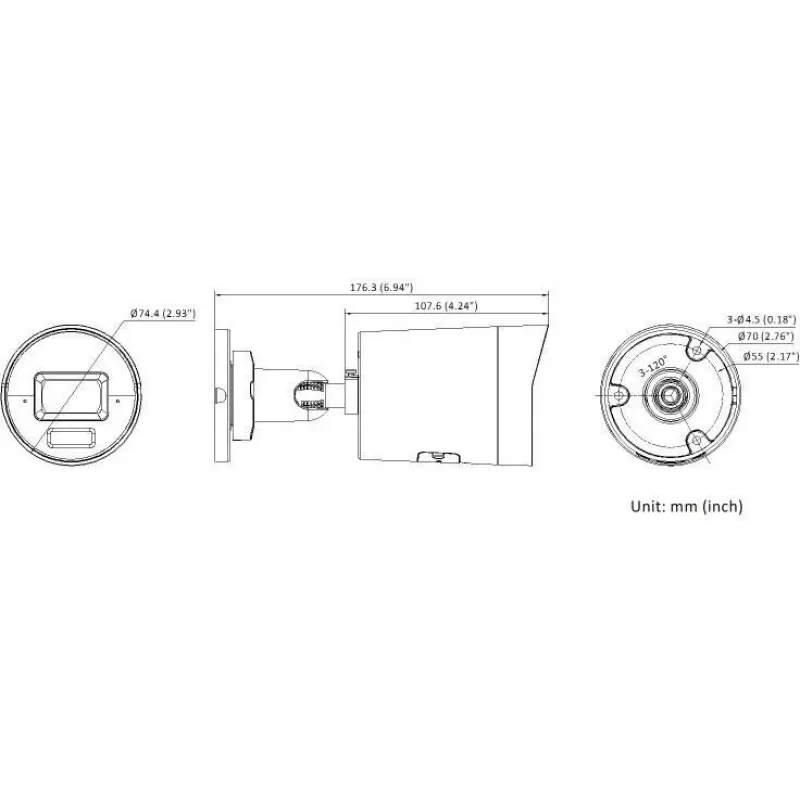 Hikvision DS-2CD2083G2-LI2U(2.8mm)(BLACK) telecamera IP bullet fissa 8MP AcuSense con Smart Hybrid Light