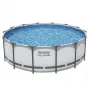 Bestway 5612X piscina fuori terra Steel Frame 427 x 122 cm (14 ft x 48 in) rotonda con pompa filtrante, scala, copertura, telo da fondo e dosatore ChemConnect