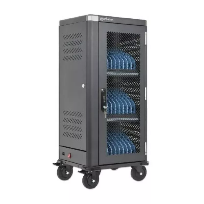 Manhattan 181471 carrello di ricarica USB-C a 30 posti, 30 W per porta, nero