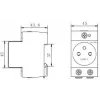 Noark Ex9DS-F 106194 presa modulare, guida DIN TH-35, 2,5 m, Schuko (tipo F), 16 A, 250 V, bianco/grigio