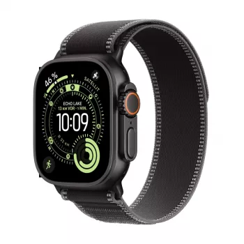 Apple Watch Ultra 3 GPS + Cellular 49mm cassa in titanio nero con Black/Charcoal Trail Loop - M/L