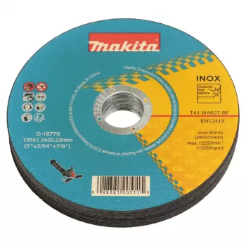 Makita D-18770-12 Disco da taglio INOX per smerigliatrice angolare a batteria 125mm x 1,2mm