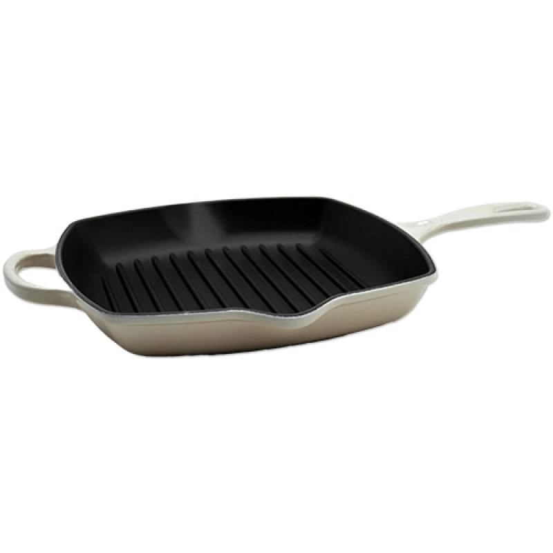 Le Creuset Signature padella grill quadrata 26cm Meringue