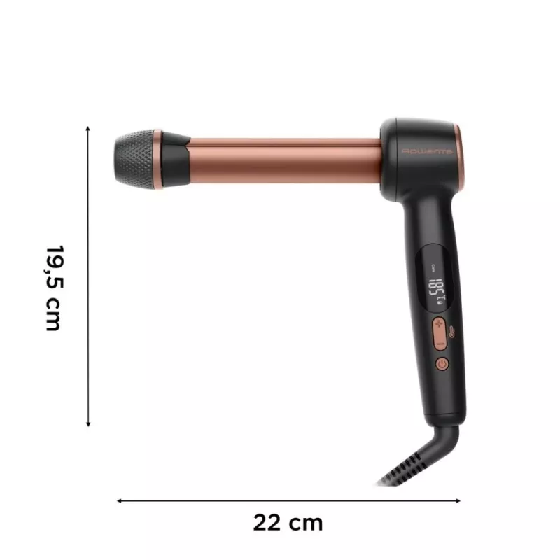 Rowenta CF4620E0 Twist Curl arricciacapelli - ceramica, ionico, 27/32/38 mm, display LCD, 86 W, nero/rame