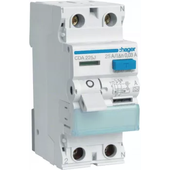 HAGER CDA225J interruttore differenziale RCCB 1P+N 25A 30mA tipo A 6kA