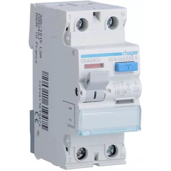 HAGER CDA240J interruttore differenziale RCCB 1P+N 40A 30mA tipo A 6kA