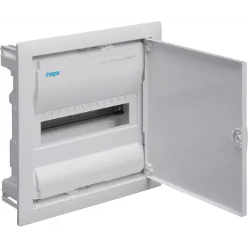 Hager Volta VU12AT quadro da incasso con porta in metallo, 1 fila, 12 moduli, IP30, QuickConnect