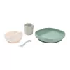 Beaba set alimentazione per neonati in silicone con base a ventosa - verde salvia (913603)