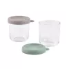 BEABA set di vasetti in vetro con coperchi 2 x 250 ml verde salvia/Gazelle