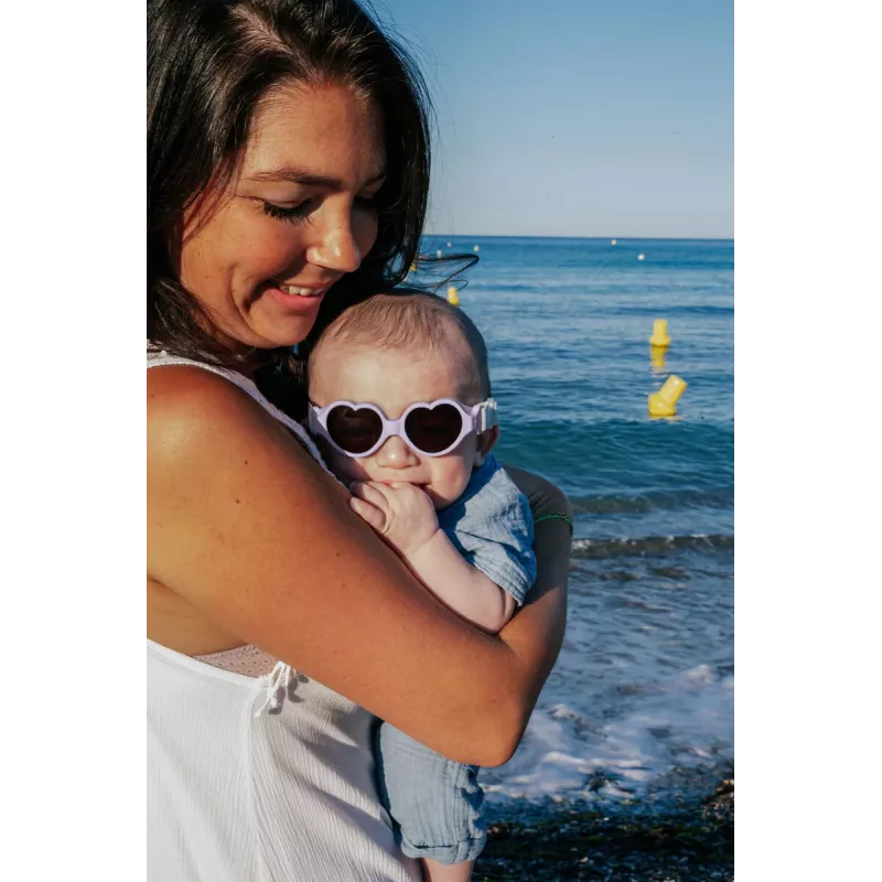 Beaba Baby Heart occhiali da sole per neonati con elastico 0-9 mesi lilla