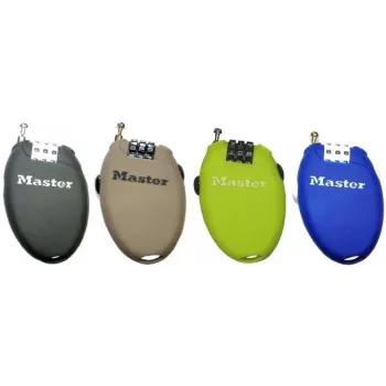 Master Lock 4603EURD lucchetto a combinazione con cavo retrattile, nero