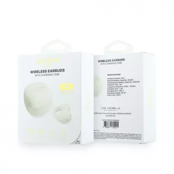 GUESS Mini Classic Open-Ear auricolari True Wireless - Bianco