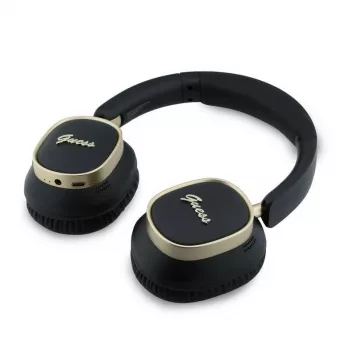 Guess cuffie Bluetooth over-ear ENC Rectangle Metal Script Nero