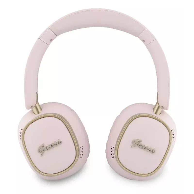 Guess Cuffie Bluetooth over-ear ENC Rectangle Metal Script Pink