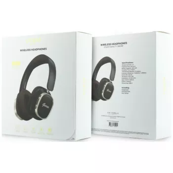 Guess Cuffie Bluetooth over-ear ENC Rectangle Metal Script Braun