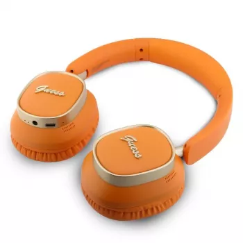 Guess Cuffie Bluetooth on-ear Rectangle Metal Script Orange