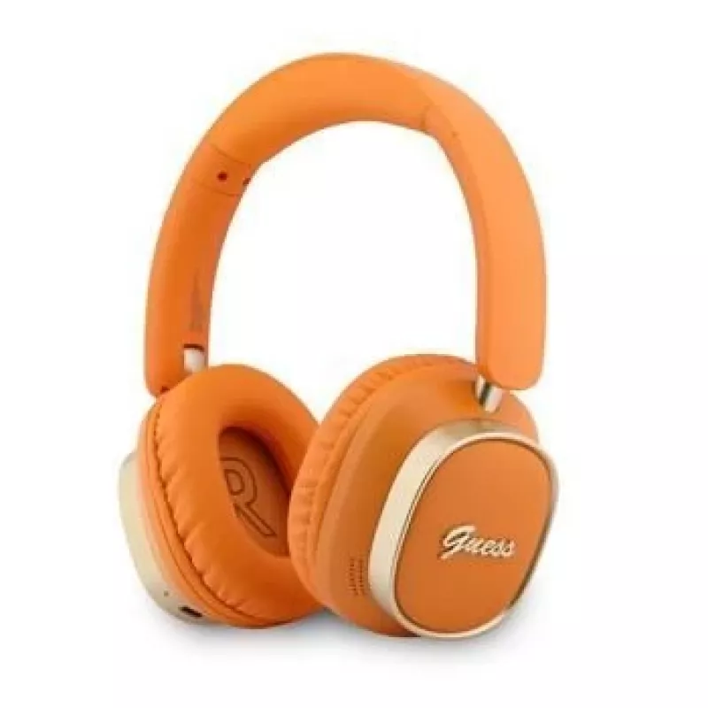 Guess Cuffie Bluetooth on-ear Rectangle Metal Script Orange