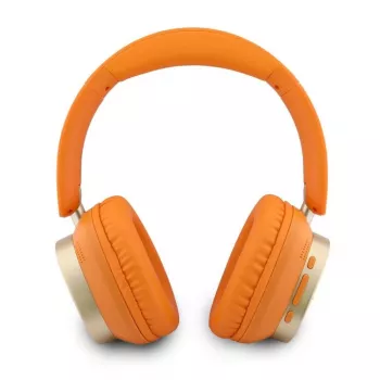 Guess Cuffie Bluetooth on-ear Rectangle Metal Script Orange